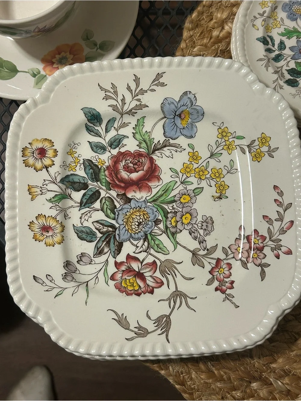 1940’s SPODE Romney. RARE makers mark. Bread and salad plate. 4 full sets avail
